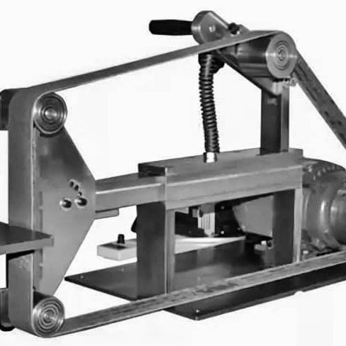 Belt sander knife sharpener in additional use with professional sharpening systems