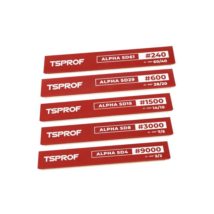 TSPROF Alpha Set Of Resin Diamond Sharpening Stones, 6", SD61 — SD4, 240 — 9000 Mesh Grit (5 pcs.)