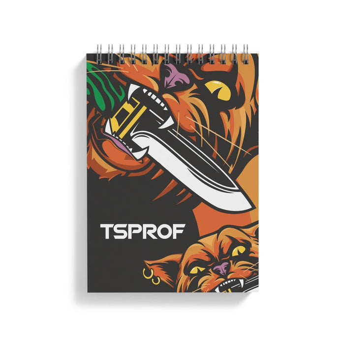 Carnet TSPROF, « Chat avec un couteau », format A5
