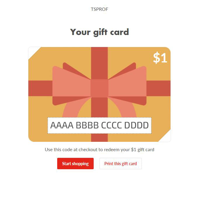 Carte-cadeau TSPROF