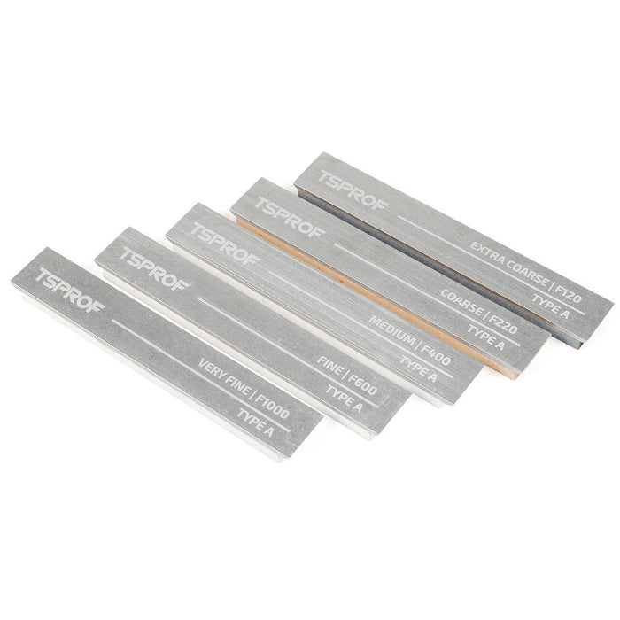 TSPROF Set Of A Sharpening Stones, With Backing Plates (5 pcs.)