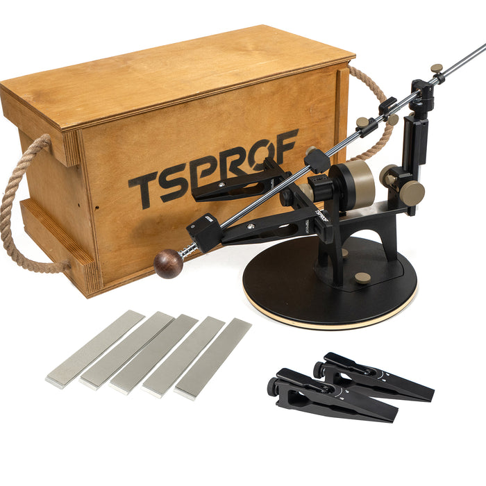 Kit de afilado TSPROF K03 Pro SE + Quick Abrazaderas mate para fileteado