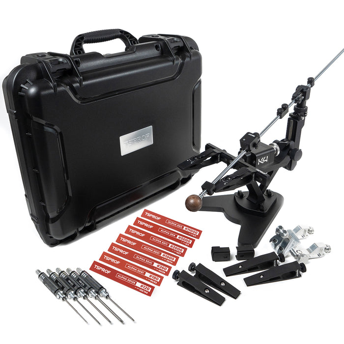 Kit d'affûtage de couteaux TSPROF K4 Maximum v2 2026, avec étui de transport
