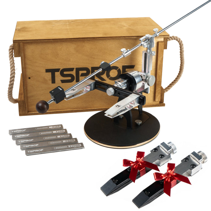 TSPROF K03 Pro AL Hunter Sharpening Kit + Double Clamps
