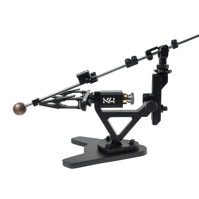 TSPROF K4 2026 knife sharpening system, full black version, side view, on white background.