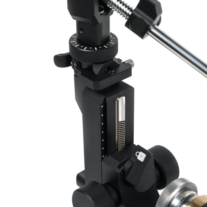 TSPROF K4 2026 knife sharpening system, close-up of the height-adjusting mechanism, on white background.