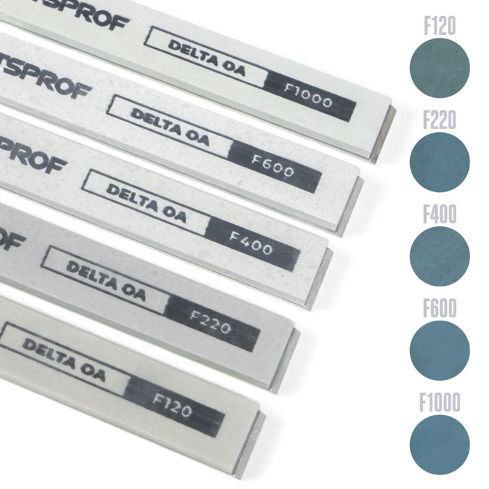 TSPROF Delta OA sharpening stones with grit labels on a white background
