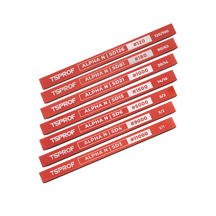 TSPROF Alpha N Set #2 Of Narrow Resin Diamond Sharpening Stones SD126 — SD3 (bundle, 7 pcs.)